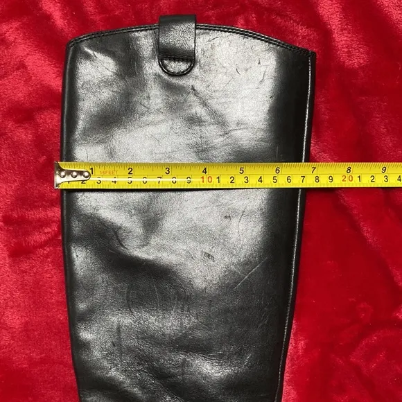 Karl Lagerfeld Tall Black Riding Boots with Double Harness Buckle Strap Detail