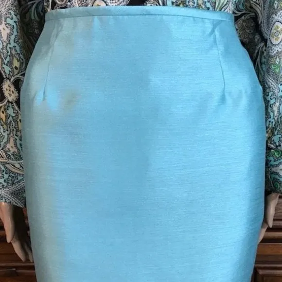 Kasper Carmel Sea Foam Shimmer Pencil Skirt