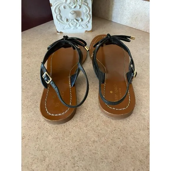 Kate Spade Black Carolina Thong Sandals Size 9.5