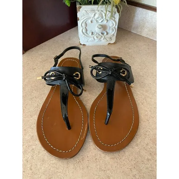 Kate Spade Black Carolina Thong Sandals Size 9.5