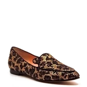 Kate Spade Caty Cape Black Leopard Sequin Loafers