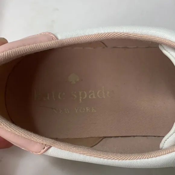 Kate Spade Fez white leather pink Spade sneakers
