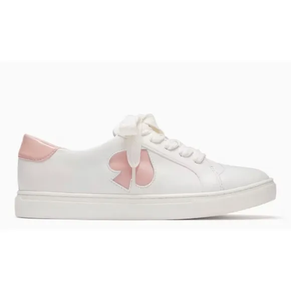 Kate Spade Fez white leather pink Spade sneakers