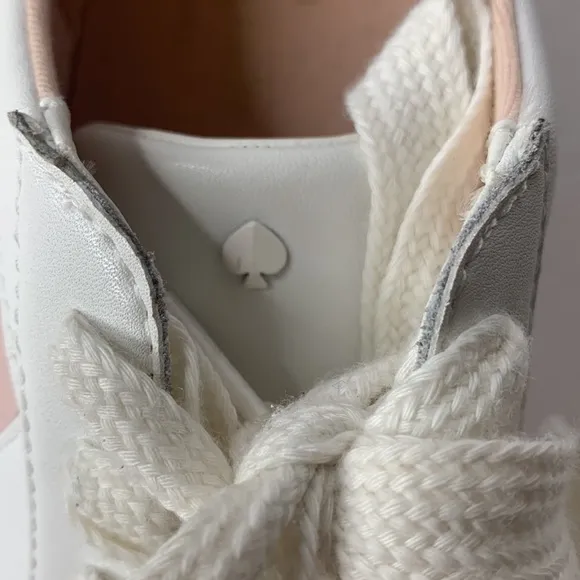 Kate Spade Fez white leather pink Spade sneakers