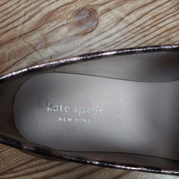 KATE SPADE NEW YORK Lana bronze flats loafers women's size 7M