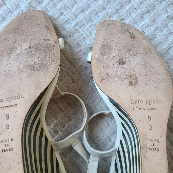 Kate Spade New York White Strappy Wedge Sandals Women's Size 9