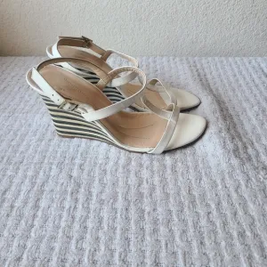 Kate Spade New York White Strappy Wedge Sandals Women's Size 9