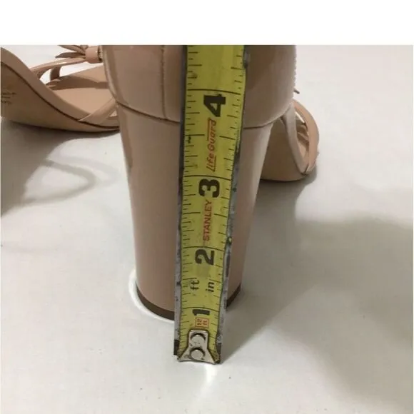 Kate Spade New York Nude Patent Leather Flamenco Bow Detail Sandals Size 10B