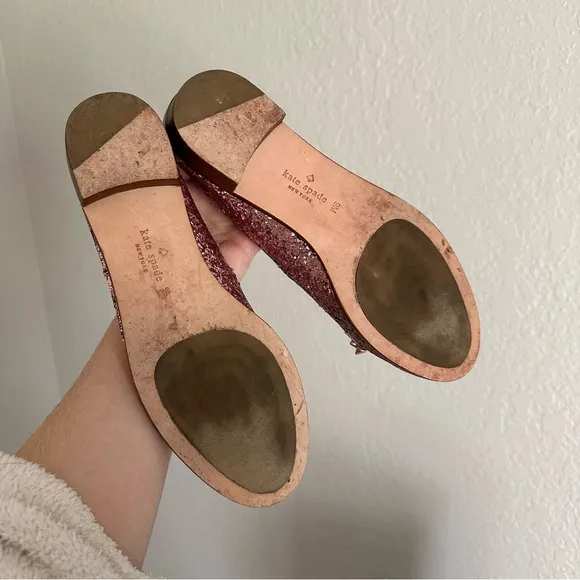 Kate Spade Pink Glitter Cora Slip On Loafers
