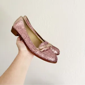 Kate Spade Pink Glitter Cora Slip On Loafers