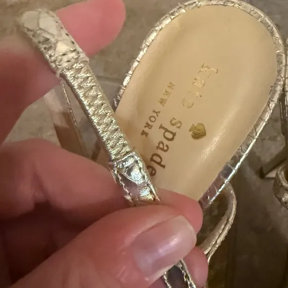 Kate Spade | Silver Strappy Sandals with gemstone pineapple