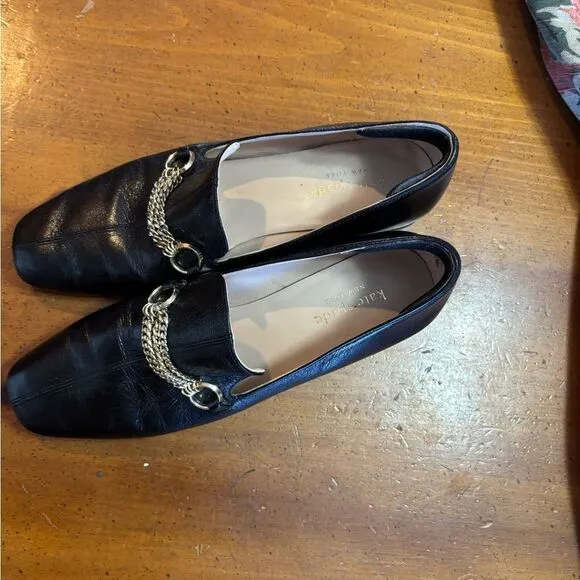 Kate Spade Black Leather Gabby Loafers size 7