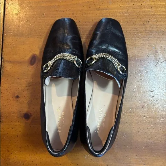 Kate Spade Black Leather Gabby Loafers size 7