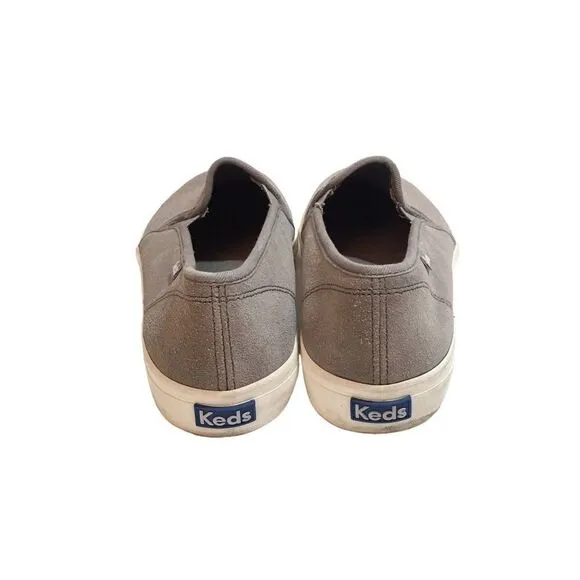 🔃Keds Gray Double Decker Perforated Suede Slip On Sneaker Loafers