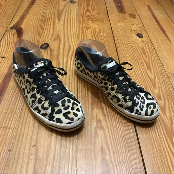 Keds Kate Spade Animal Hair Leopard Print Sneakers, EUC, 7.5