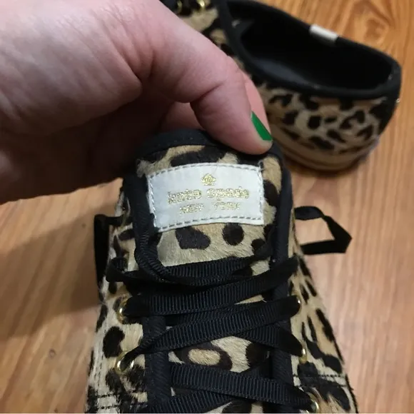 Keds Kate Spade Animal Hair Leopard Print Sneakers, EUC, 7.5