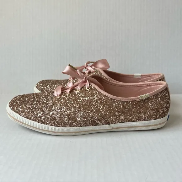 Keds X Kate Spade New York Rose Gold Glitter Sneakers 11