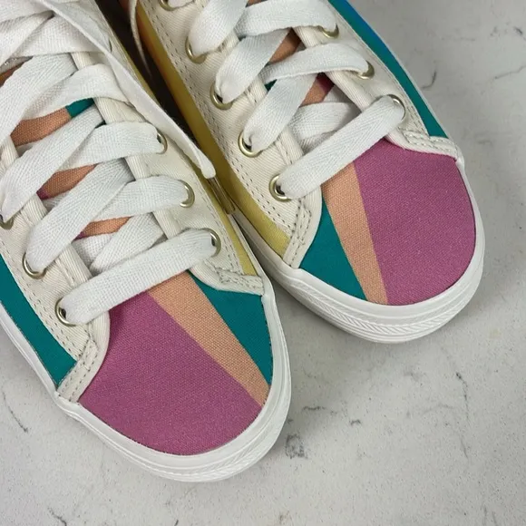 Keds X Kate Spade New York Triple Kick Multi-striped Canvas Sneakers Size 6.5