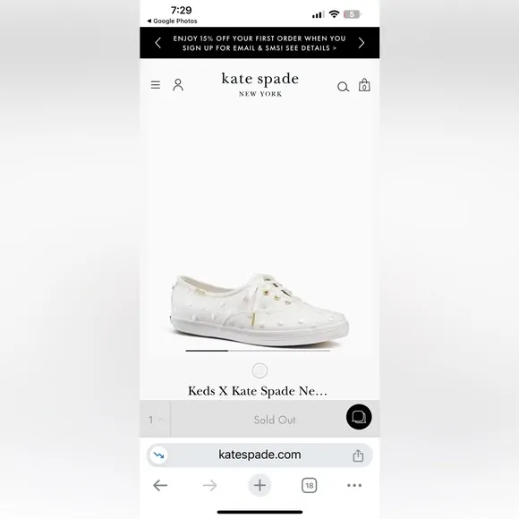 Keds X Kate Spade New York White Wedding Champion Dancing Dots Sneakers Size 6