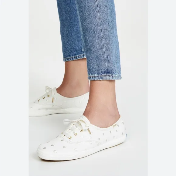 Keds X Kate Spade New York White Wedding Champion Dancing Dots Sneakers Size 6