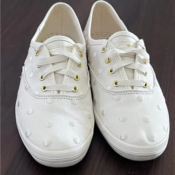 Keds X Kate Spade New York White Wedding Champion Dancing Dots Sneakers Size 6