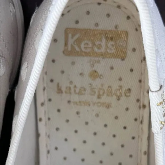 Keds X Kate Spade New York White Wedding Champion Dancing Dots Sneakers Size 6