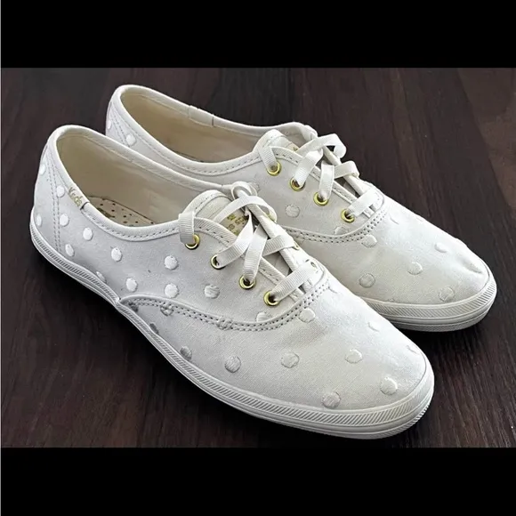 Keds X Kate Spade New York White Wedding Champion Dancing Dots Sneakers Size 6