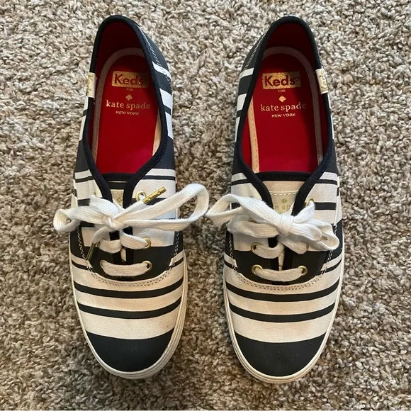 Keds x Kate Spade Triple Striped Canvas Sneakers in Size 6.5