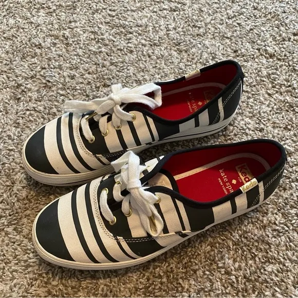 Keds x Kate Spade Triple Striped Canvas Sneakers in Size 6.5