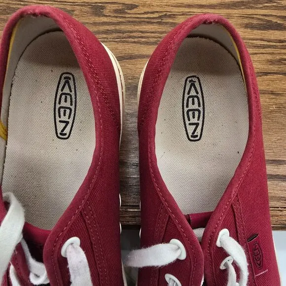 Keen Elsa Lite Canvas Sneakers Womens 11 Red 1025291 Casual Trainer Low Top