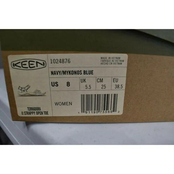 Keen Womens Size 8 Terradora II Strappy Open Toe Navy Mykonos Blue Sandals