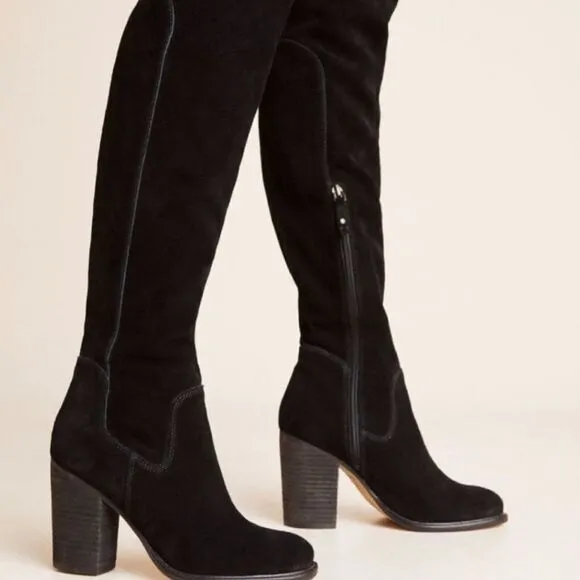 Kelsi Dagger OTK Logan Black Suede Anthropologie Chunky Soles Size 6.5.  B87