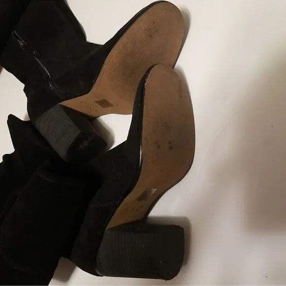Kelsi Dagger OTK Logan Black Suede Anthropologie Chunky Soles Size 6.5.  B87