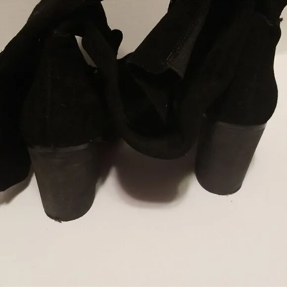 Kelsi Dagger OTK Logan Black Suede Anthropologie Chunky Soles Size 6.5.  B87