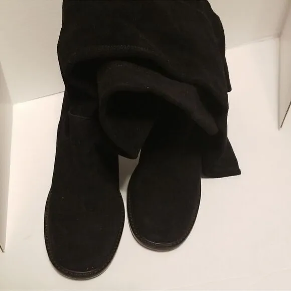 Kelsi Dagger OTK Logan Black Suede Anthropologie Chunky Soles Size 6.5.  B87