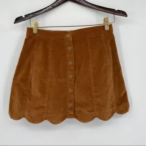 Kendall &amp; Kylie brown tan corduroy skirt size XS. Y2 1990 1980 vibe style trend