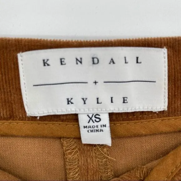 Kendall &amp; Kylie brown tan corduroy skirt size XS. Y2 1990 1980 vibe style trend