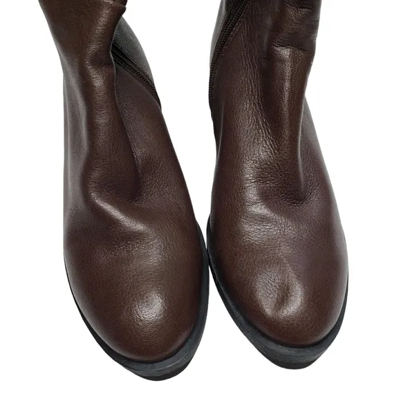 Kenneth Cole | Levon Chocolate Brown Genuine Leather Almond Toe Riding Boots 7