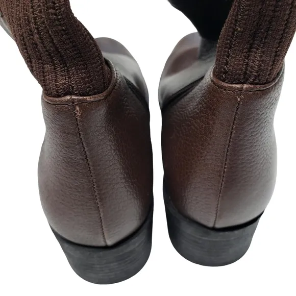 Kenneth Cole | Levon Chocolate Brown Genuine Leather Almond Toe Riding Boots 7