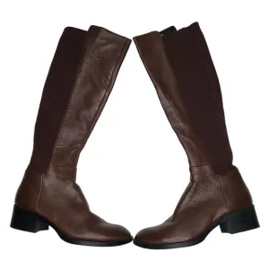 Kenneth Cole | Levon Chocolate Brown Genuine Leather Almond Toe Riding Boots 7