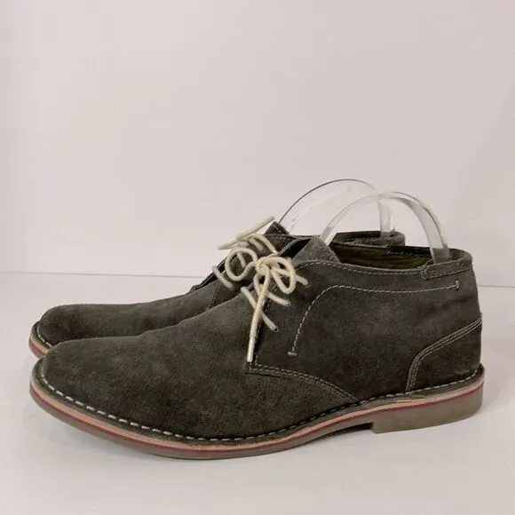 Kenneth Cole Men’s Desert Rain Dark Grey Suede Boots Laceup Shoes