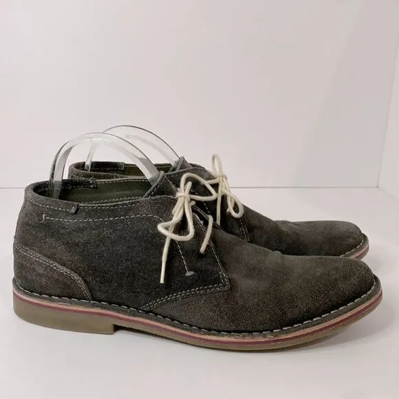 Kenneth Cole Men’s Desert Rain Dark Grey Suede Boots Laceup Shoes