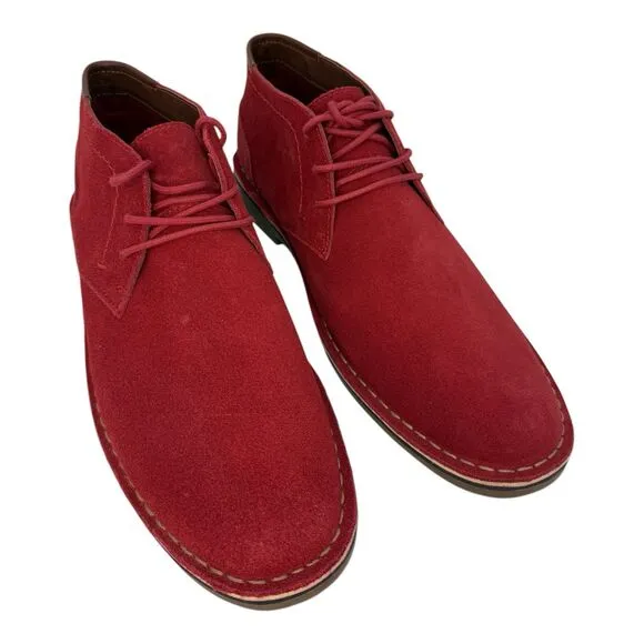 Kenneth Cole Reaction Men's Desert Sun Suede Chukka Boots Red Size 11 M