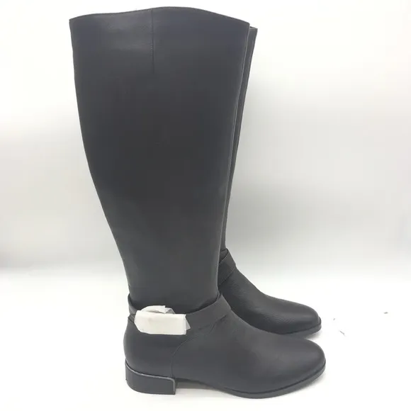 Kenneth Cole Womens Branden Buckle Riding Boots Brown Leather Straps 9.5 M New