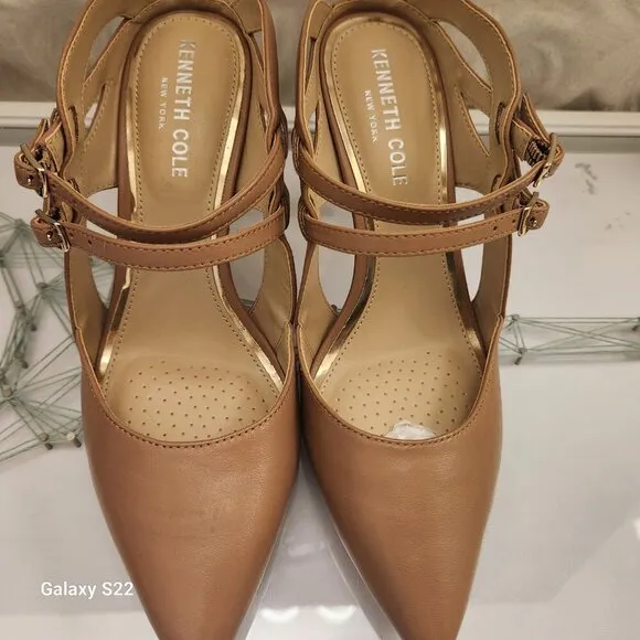 Kenneth Cole Women's Riley 85 Double Strap Mule Heeled Sandals. NIB. 6.5