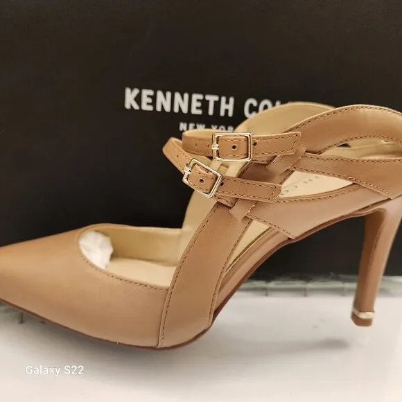 Kenneth Cole Women's Riley 85 Double Strap Mule Heeled Sandals. NIB. 6.5