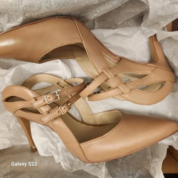 Kenneth Cole Women's Riley 85 Double Strap Mule Heeled Sandals. NIB. 6.5