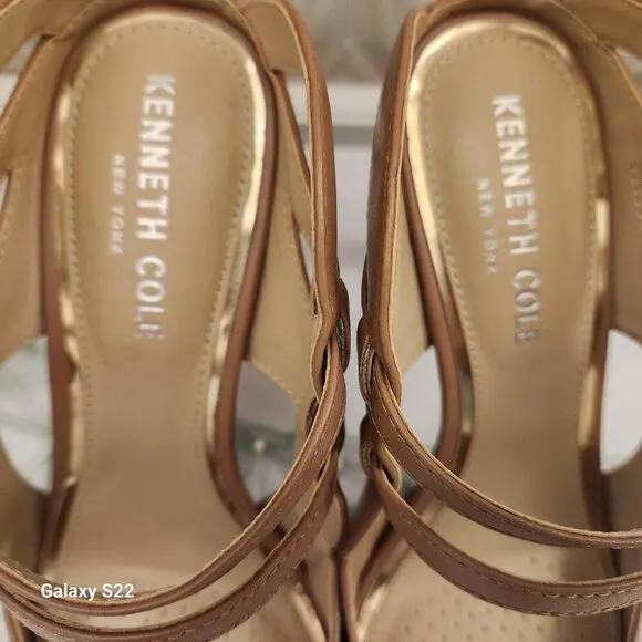Kenneth Cole Women's Riley 85 Double Strap Mule Heeled Sandals. NIB. 6.5