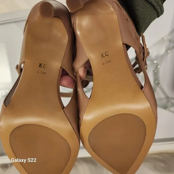 Kenneth Cole Women's Riley 85 Double Strap Mule Heeled Sandals. NIB. 6.5