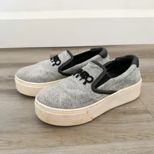 Kenzo Gray Black Logo Platform Loafers 35 / 5